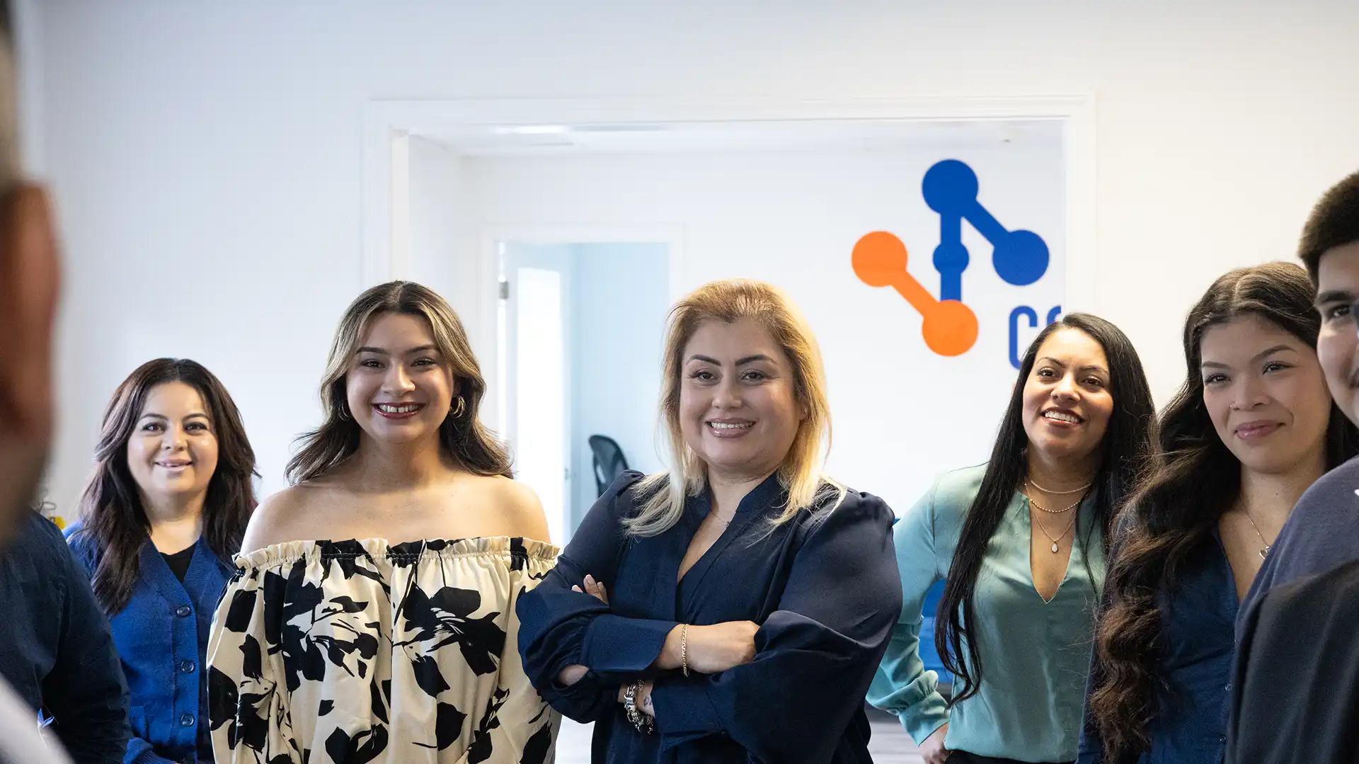 Insurance advisors smiling.