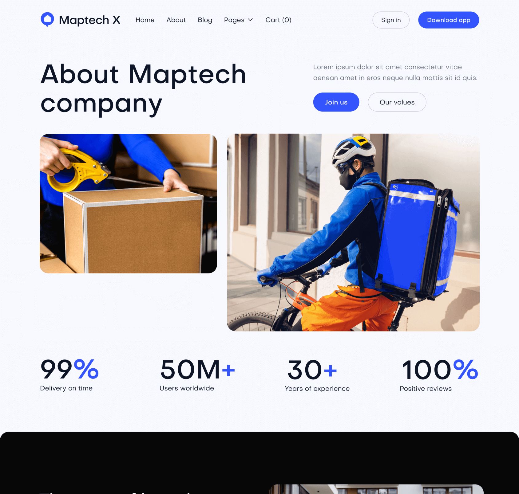 Maptech X - About Top Page - Delivery Webflow Template
