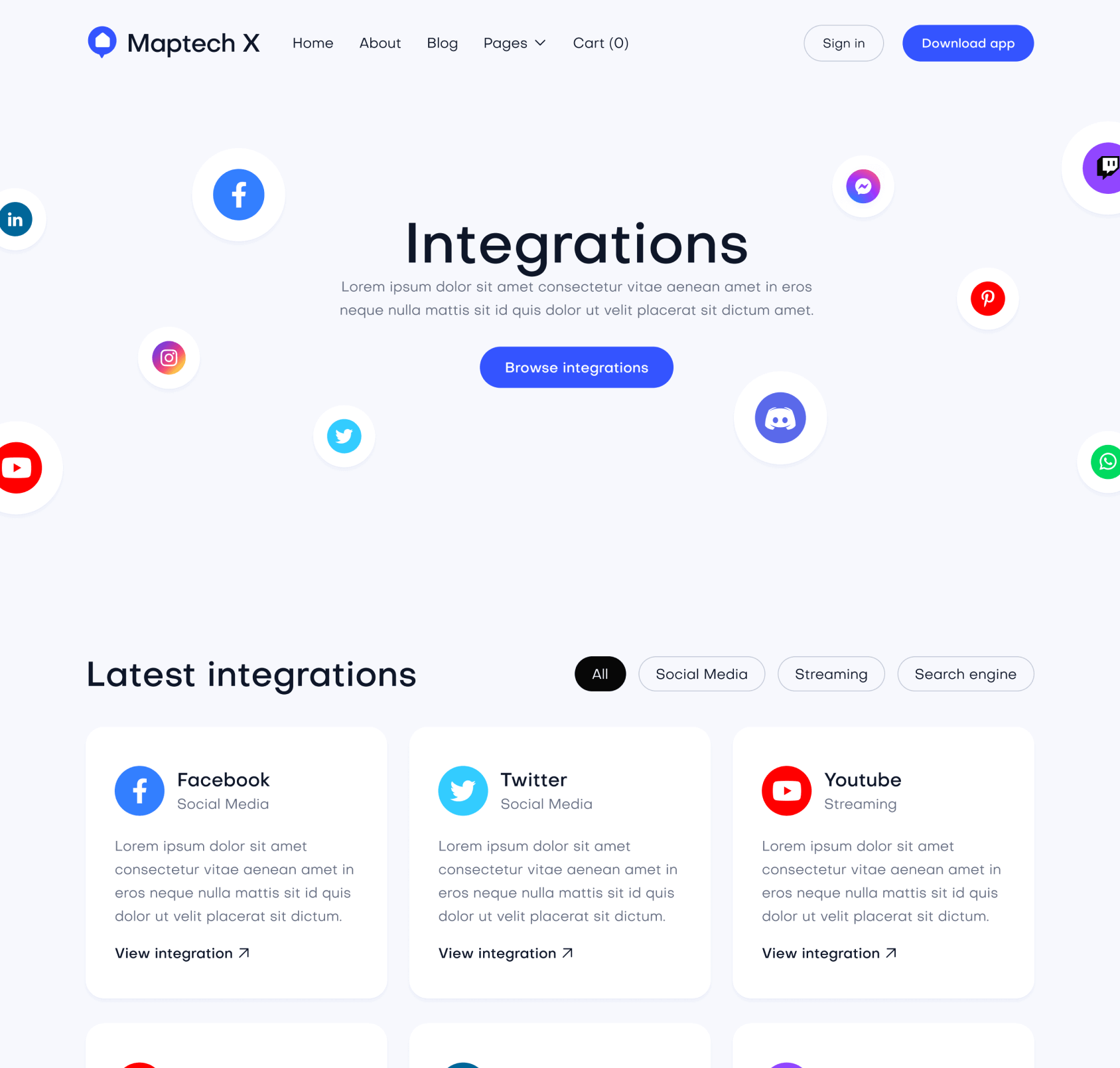 Maptech X - Integrations Top Page - Delivery Webflow Template