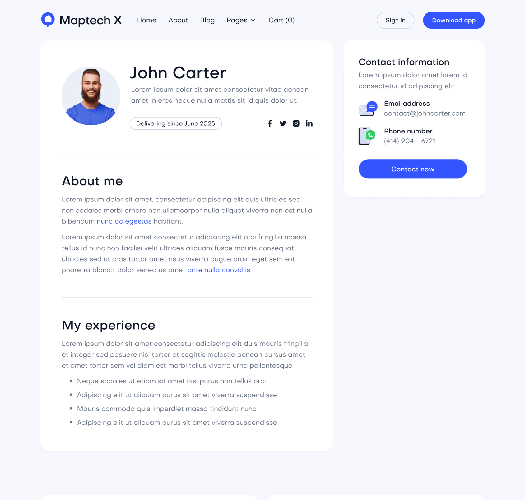 Maptech X - Single Team Top Page - Delivery Webflow Template