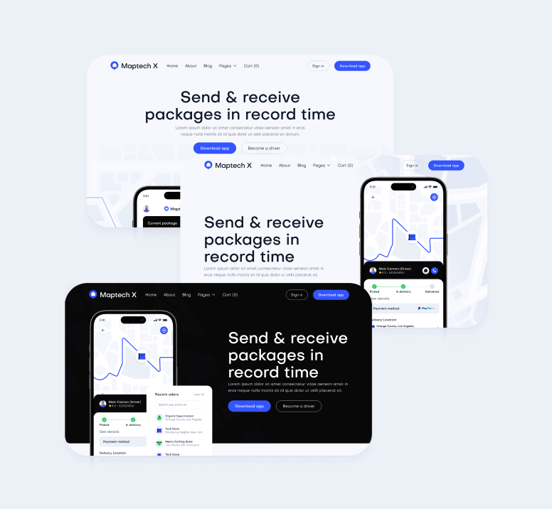 Maptech X - More 44 Sections - Delivery Webflow Template