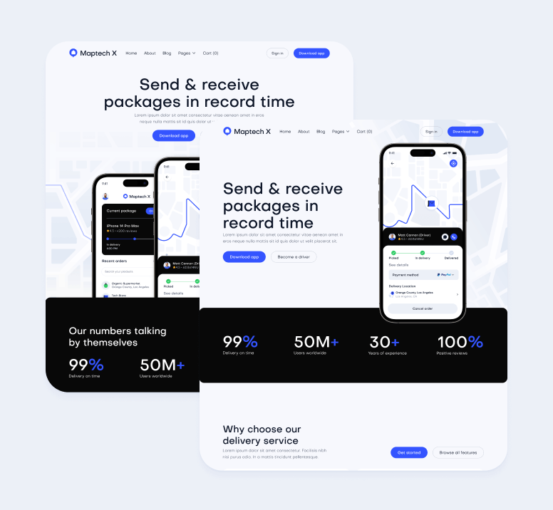 Maptech X - More 26 Pages - Delivery Webflow Template