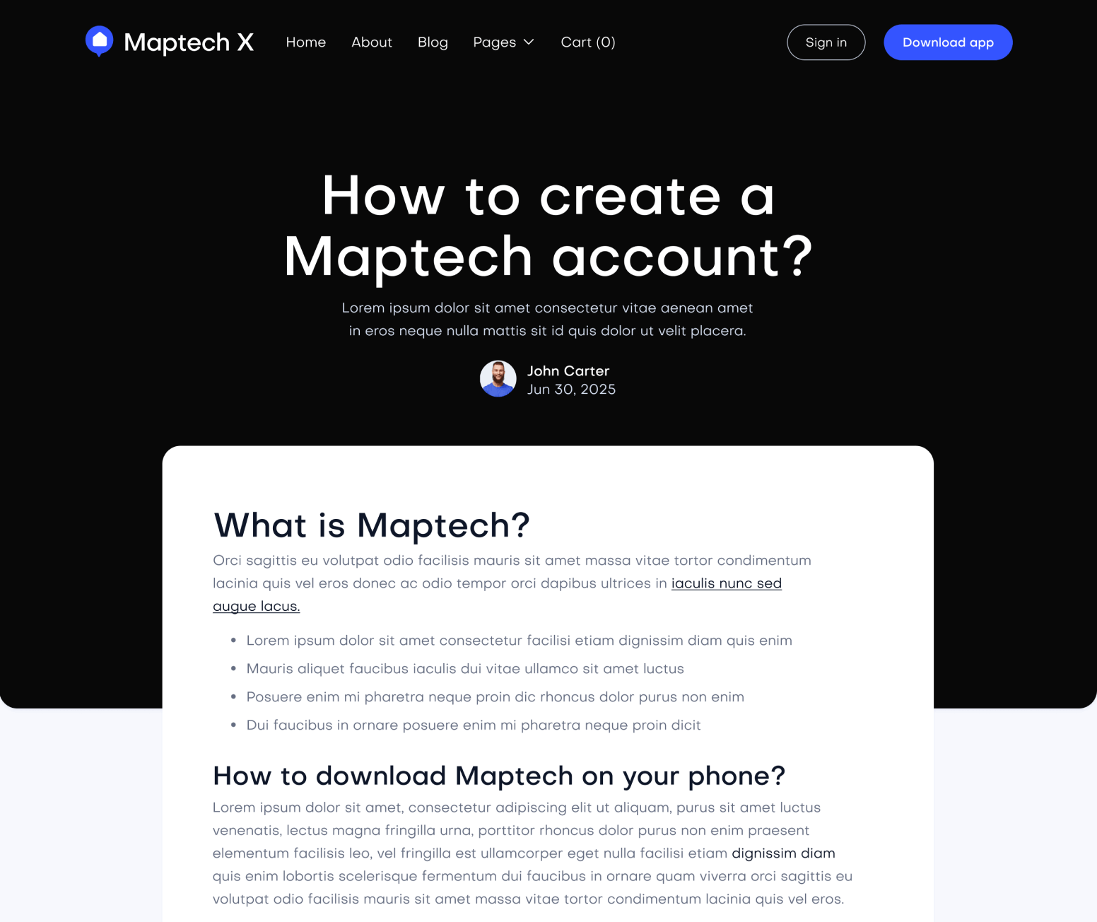 Maptech X - Help Center Single Main Page - Delivery Webflow Template