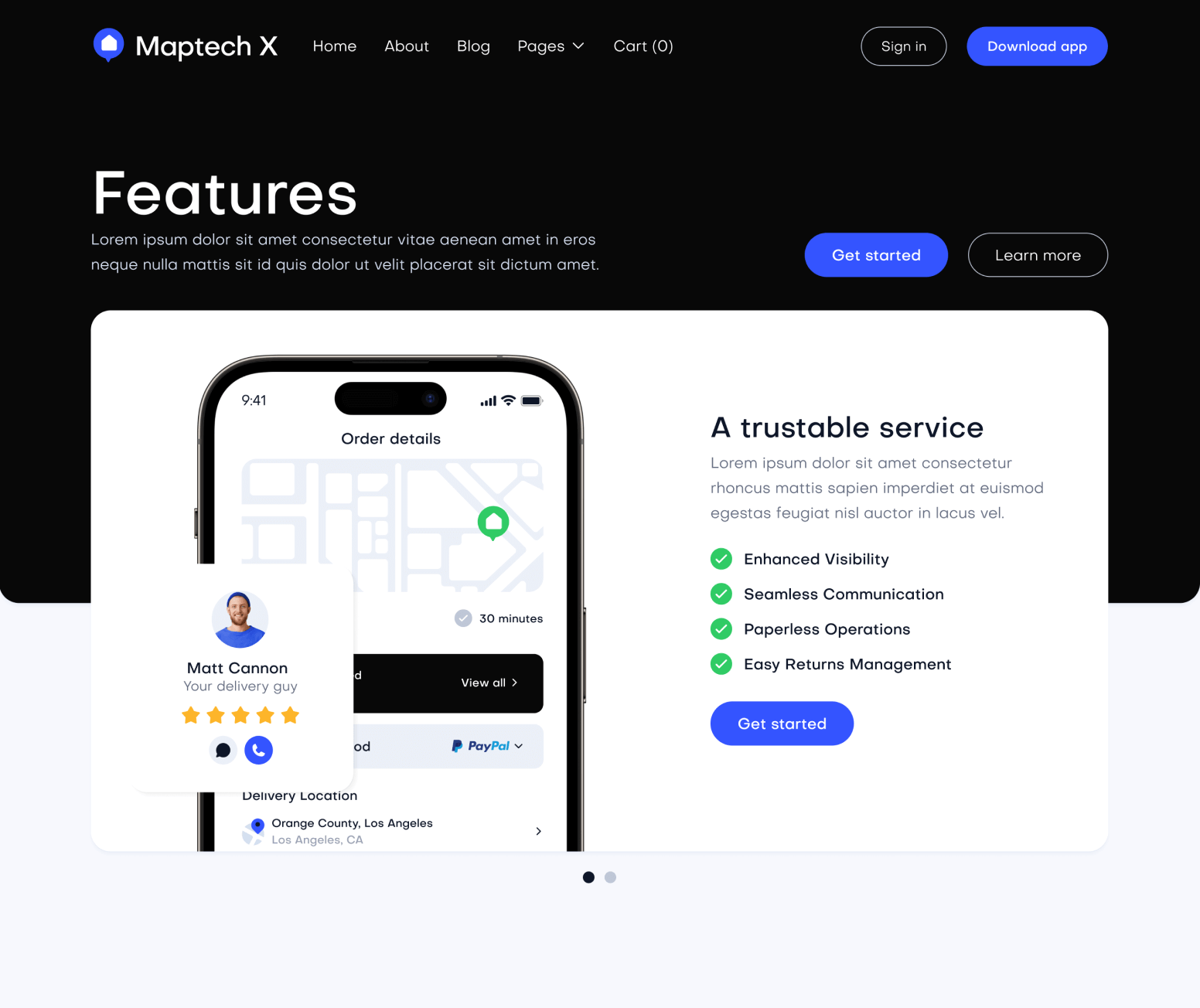 Maptech X - Features V3 Main Page - Delivery Webflow Template
