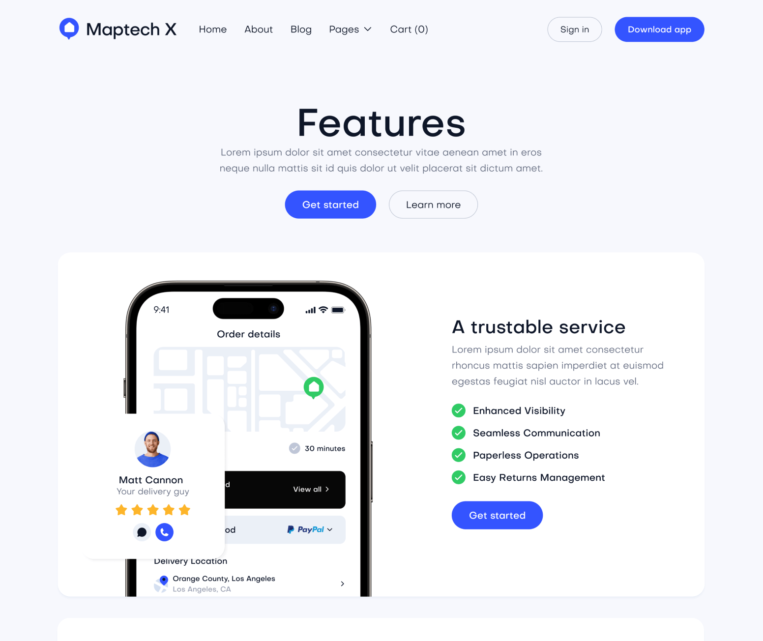 Maptech X - Features V2 Main Page - Delivery Webflow Template