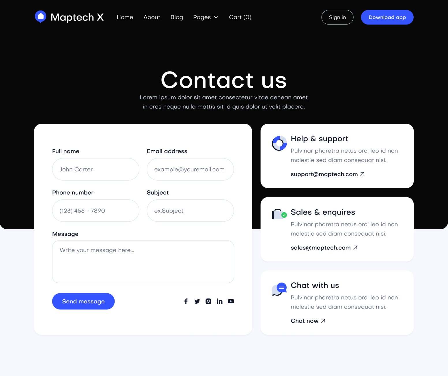 Maptech X - Contact V3 Main Page - Delivery Webflow Template