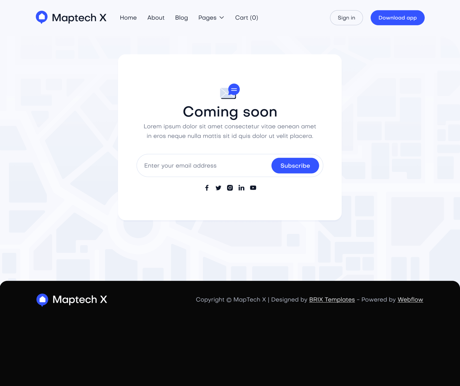Maptech X - Coming Soon Main Page - Delivery Webflow Template