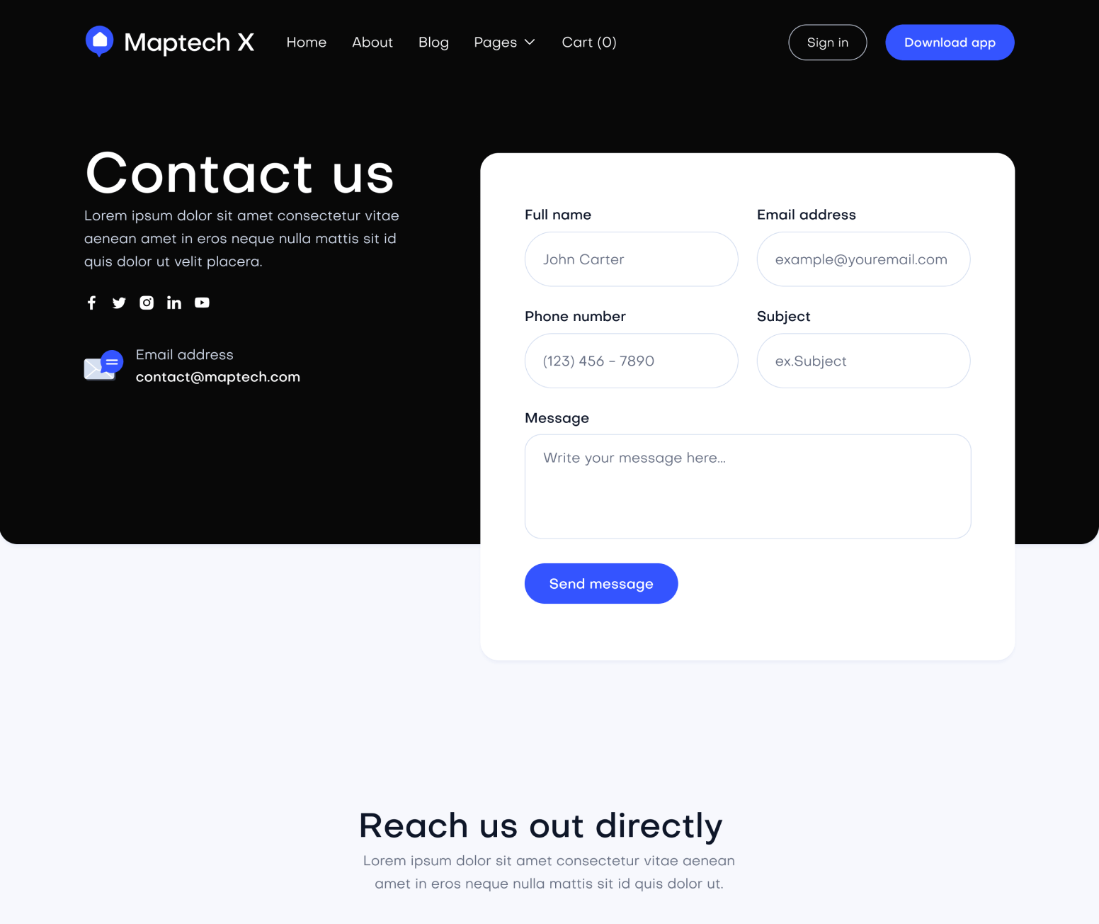 Maptech X - Contact V1 Main Page - Delivery Webflow Template