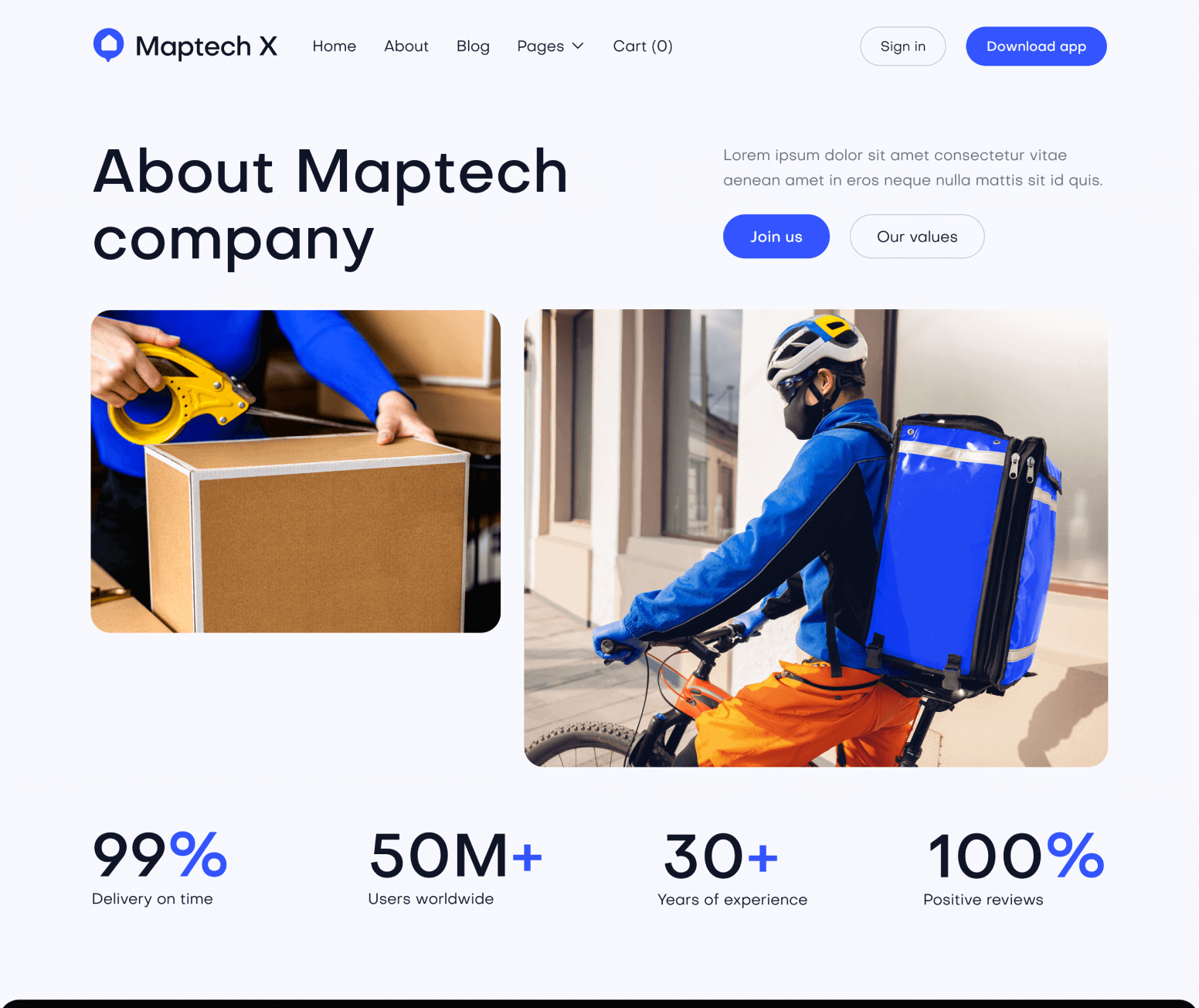 Maptech X - About Main Page - Delivery Webflow Template