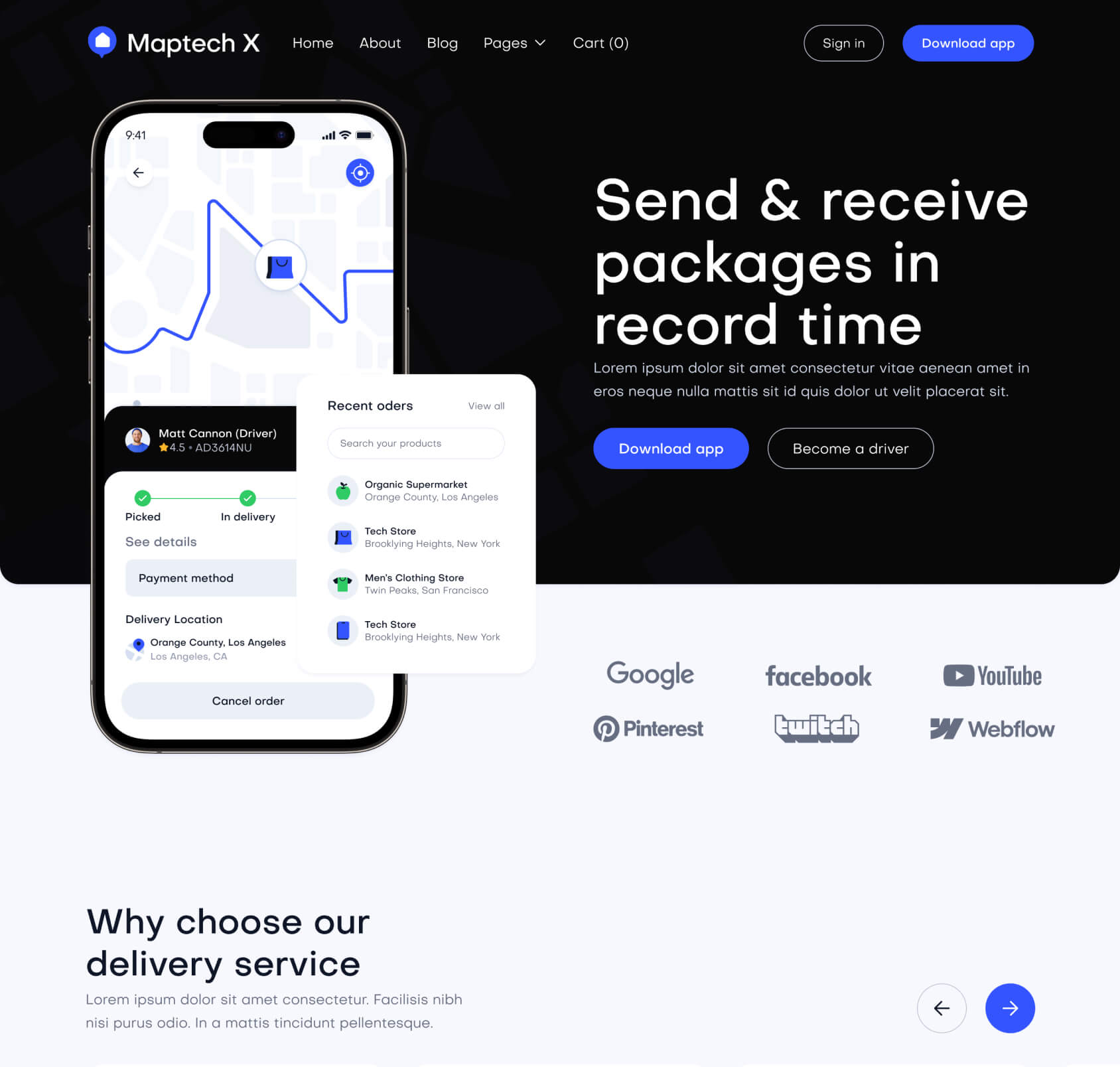 Maptech X - Home V3 Main Page - Delivery Webflow Template