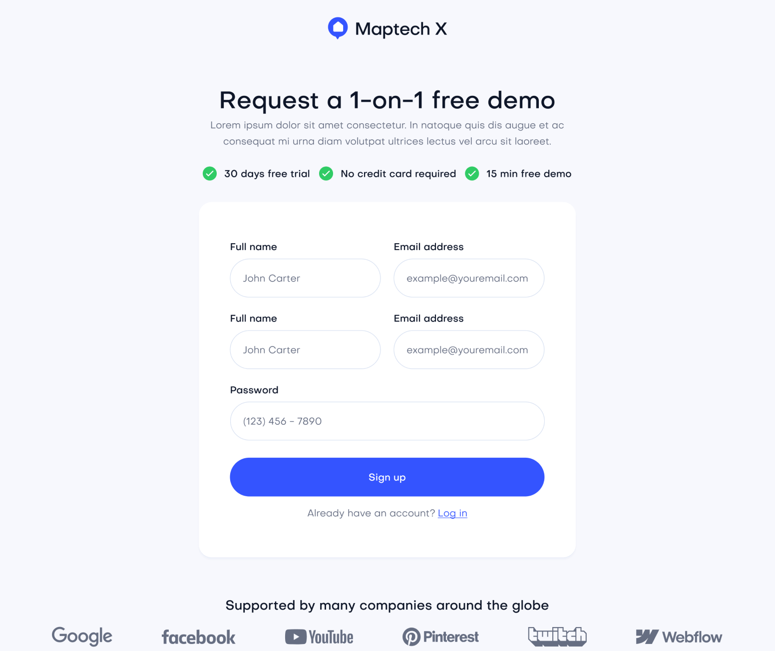 Maptech X - Request A Demo Page - Delivery Webflow Template