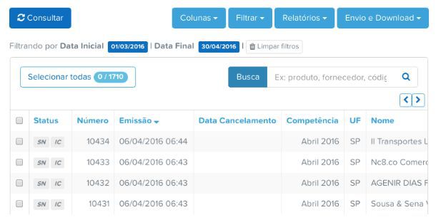 Relatório de NFSe através da plataforma da Qive