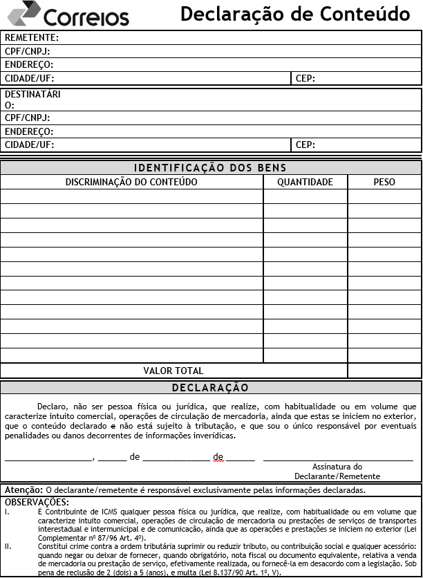 Declaracao de Conteudo 