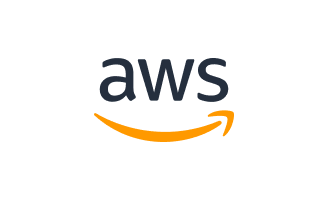 AWS logo with lowercase letters and a curved orange arrow beneath.