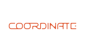 Logo text reading 'COORDINATE' in a stylized orange font on a black background.