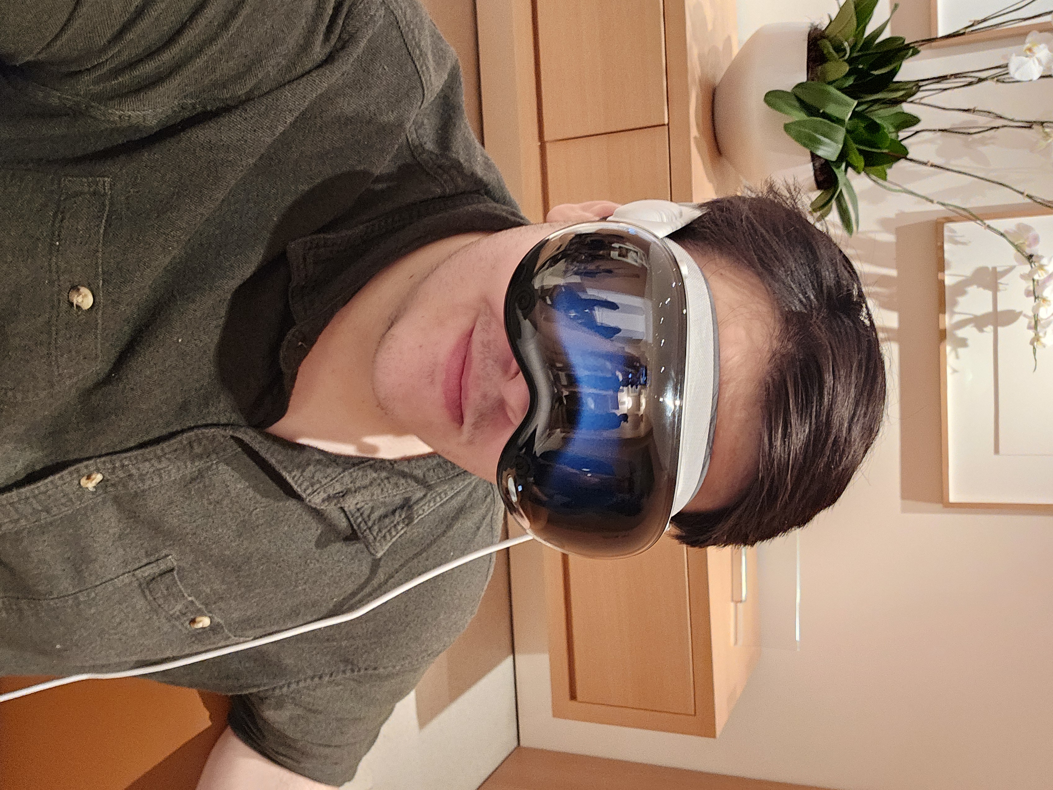 Stephen wearing an apple vision pro