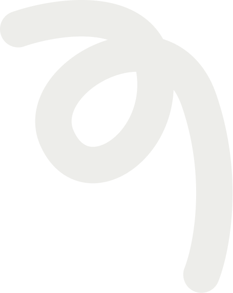 Abstract light gray curved brushstroke forming a loop on a transparent background.