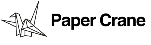 Stylized paper crane origami icon next to the text 'Paper Crane'.