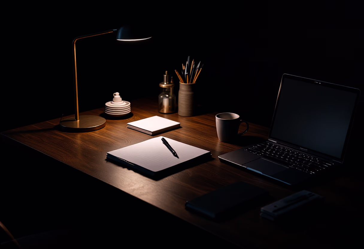 image of a creative workspace (for a social media and communication)