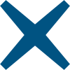 Blue close icon shaped as an X.