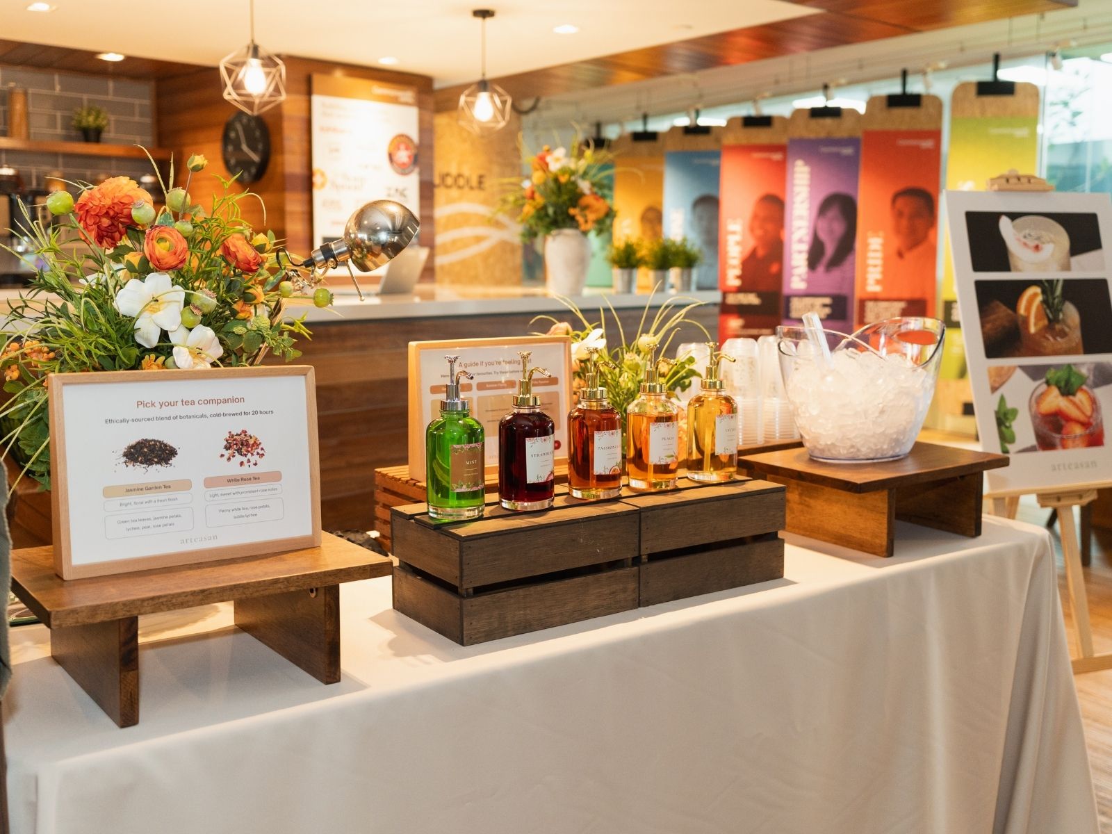 The Arteasan tea live station setup decoration