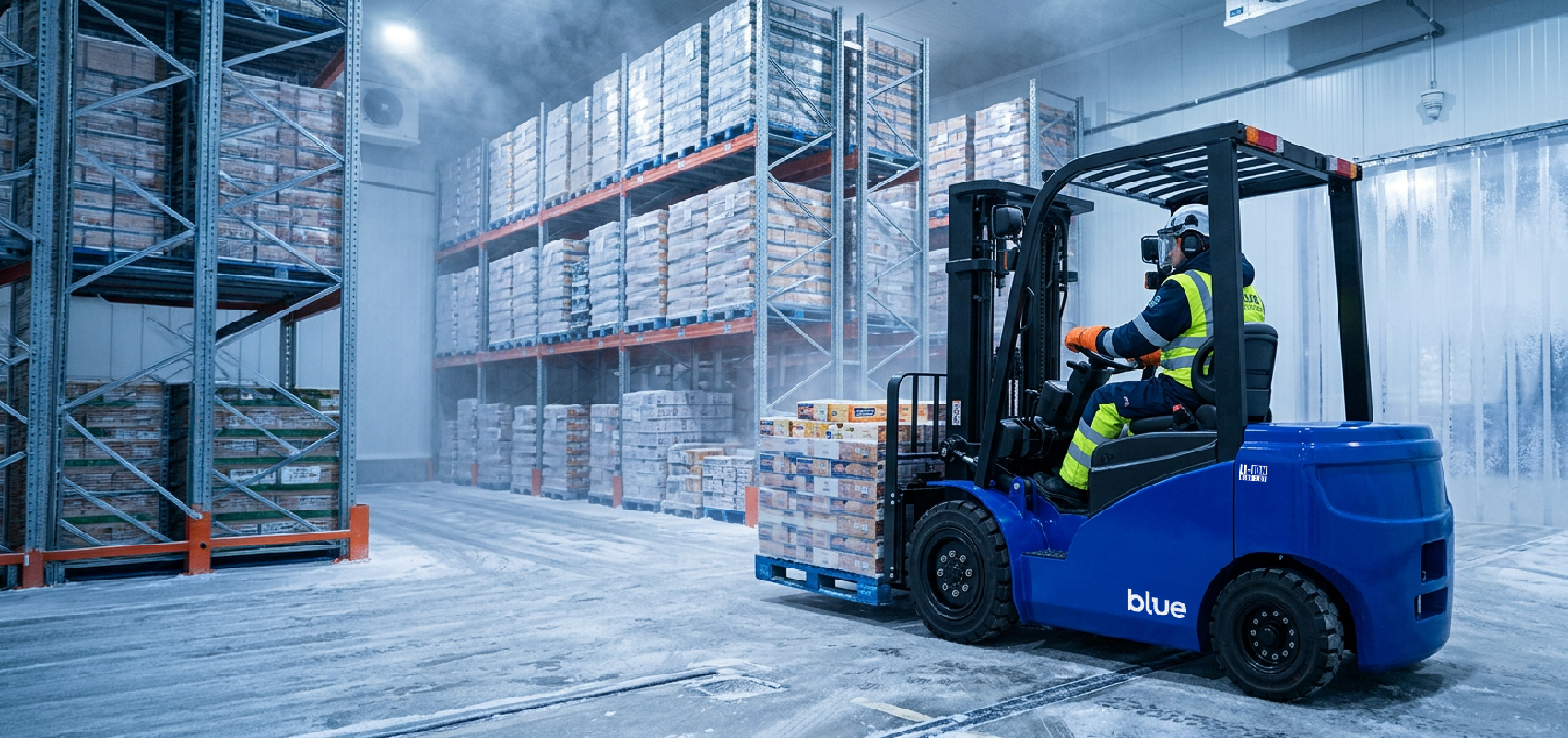 Blue Stacker for warehouse storage in Australia