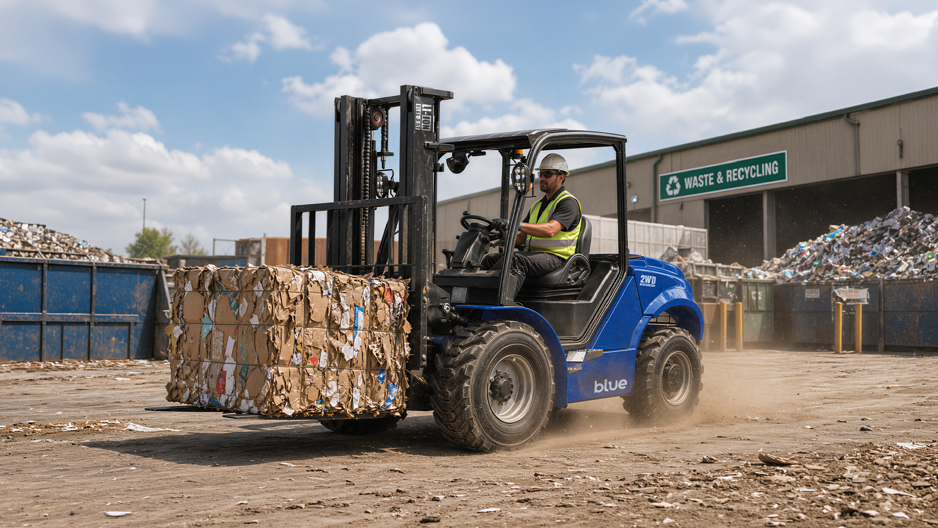 Blue forklift for warehouse operations in Australia
