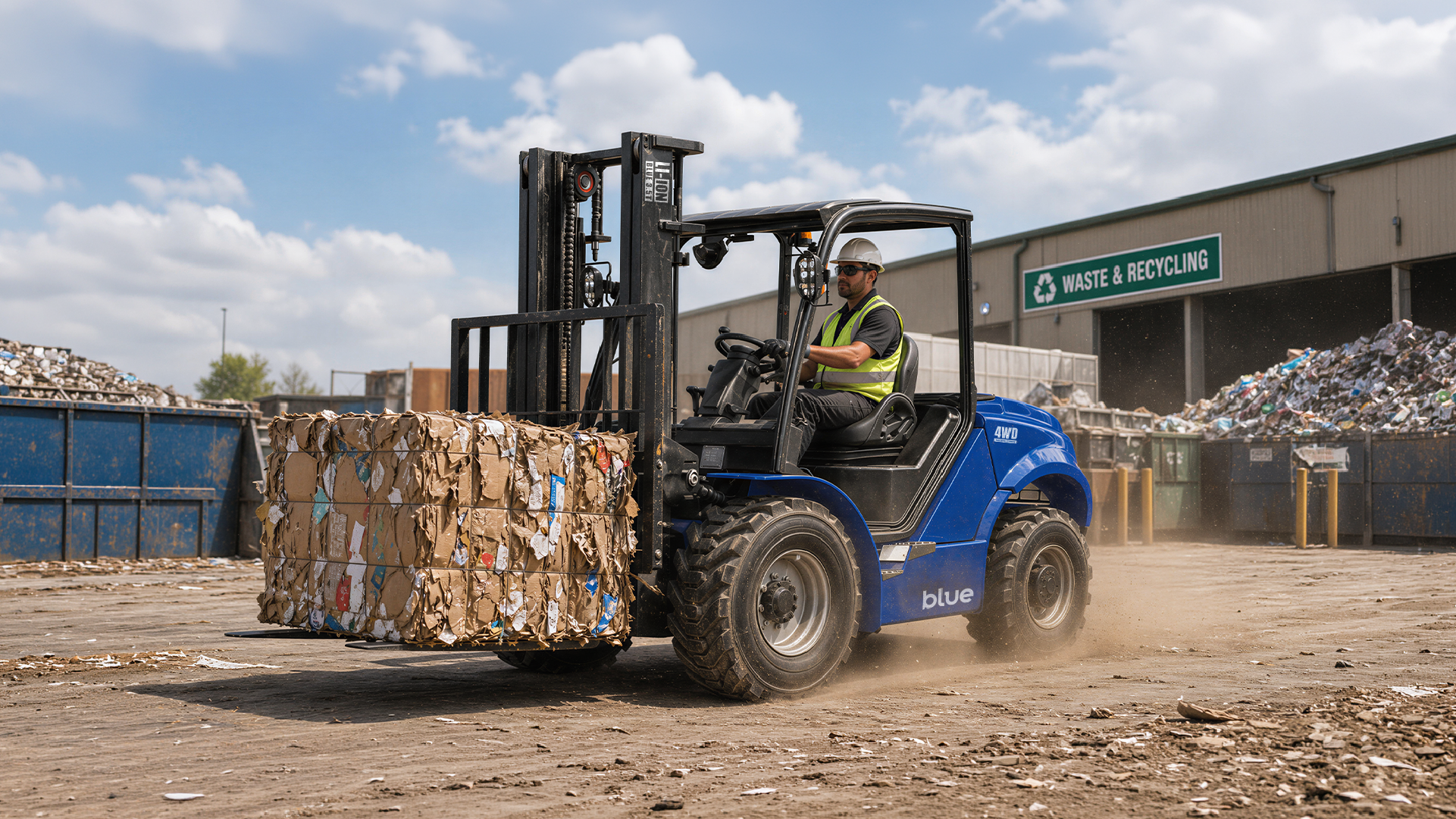 Blue forklift for warehouse operations in Australia
