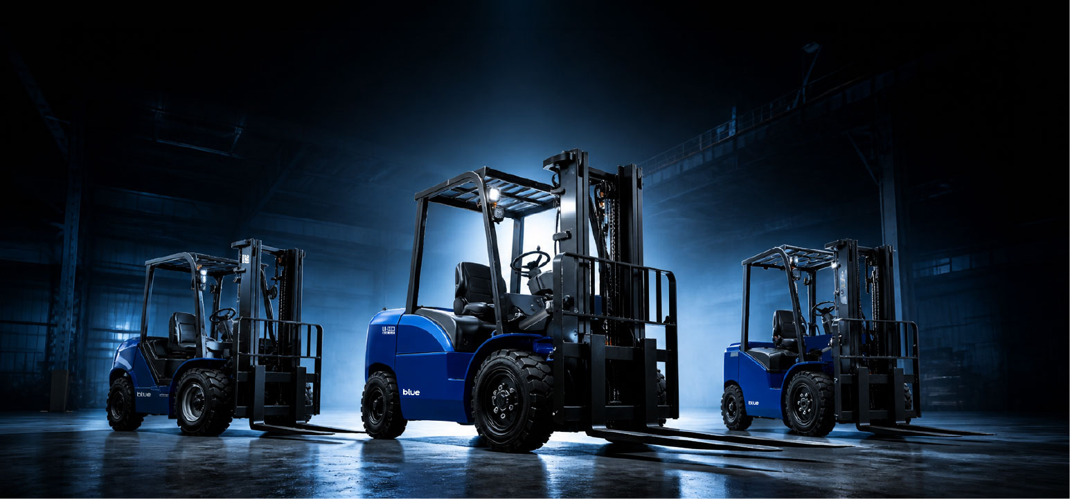 Blue forklift for warehouse operations in Australia
