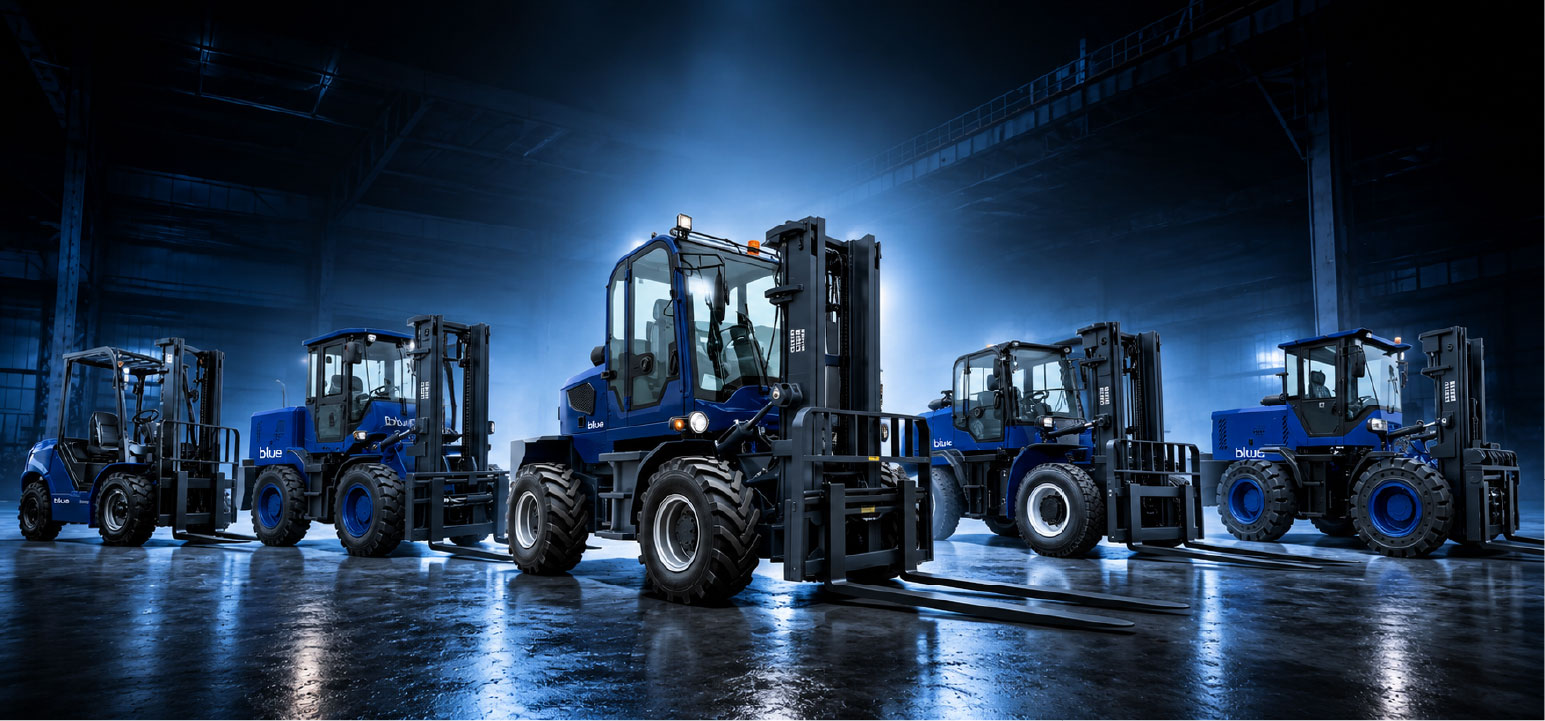 Blue forklift for warehouse material handling in Australia