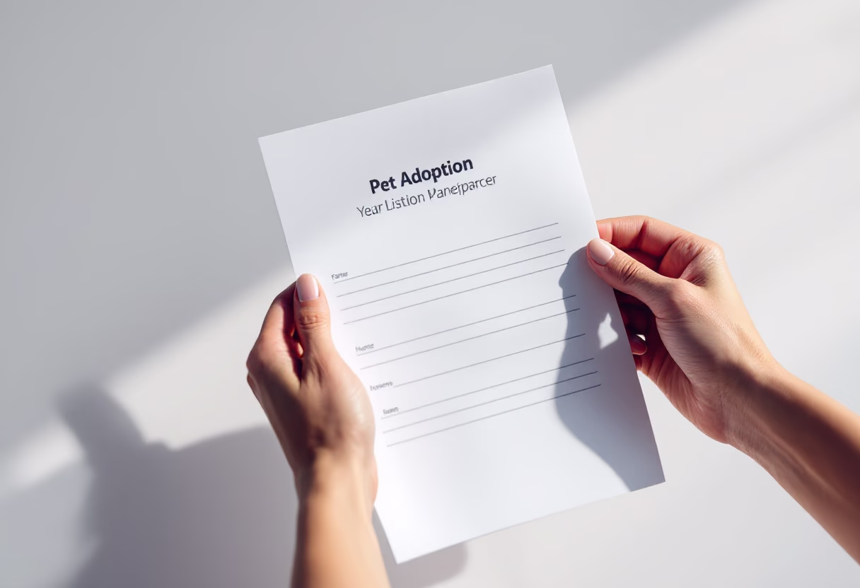 image of pet adoption paperwork