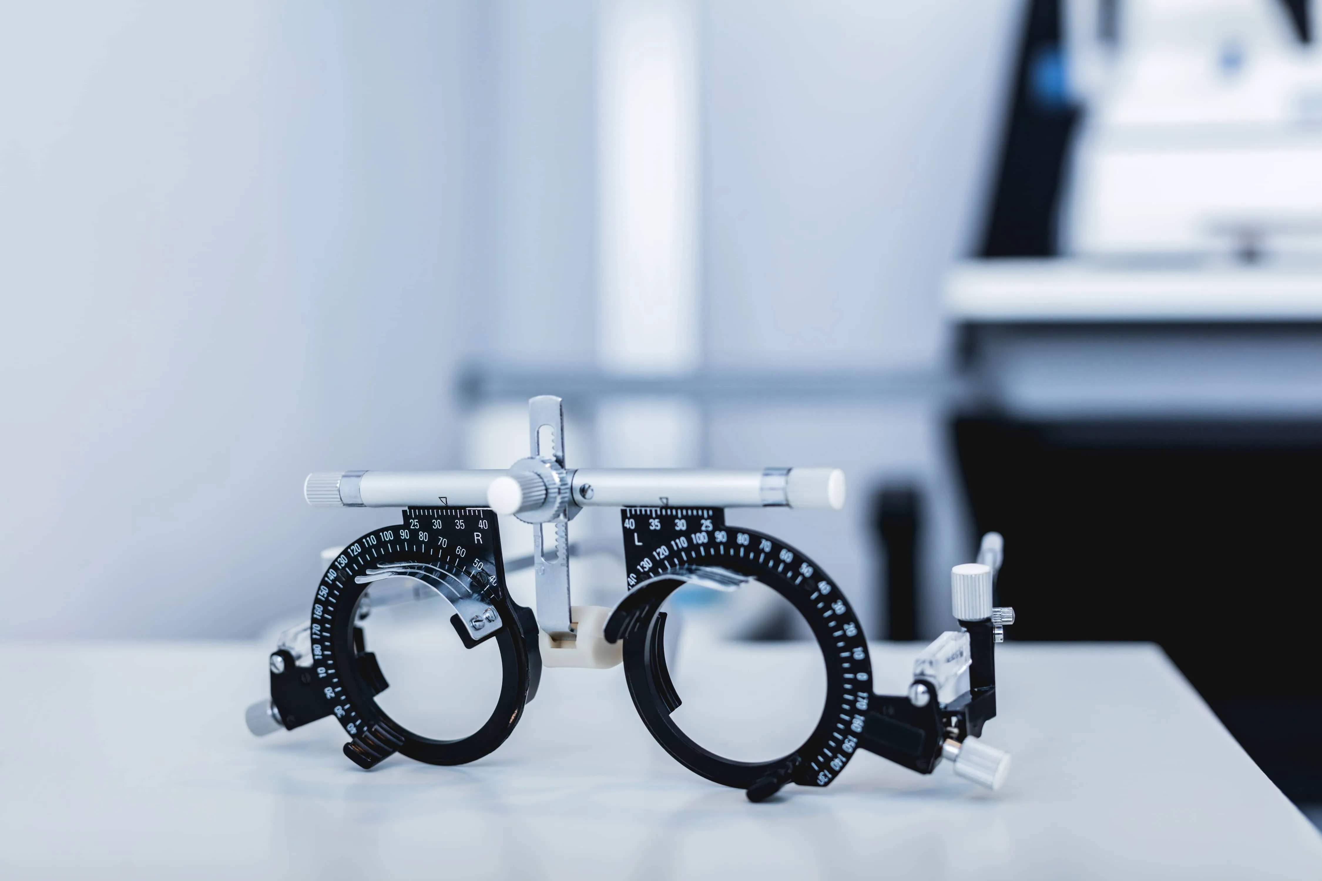 Professional trial frame equipment used for precise eye examination and prescription testing