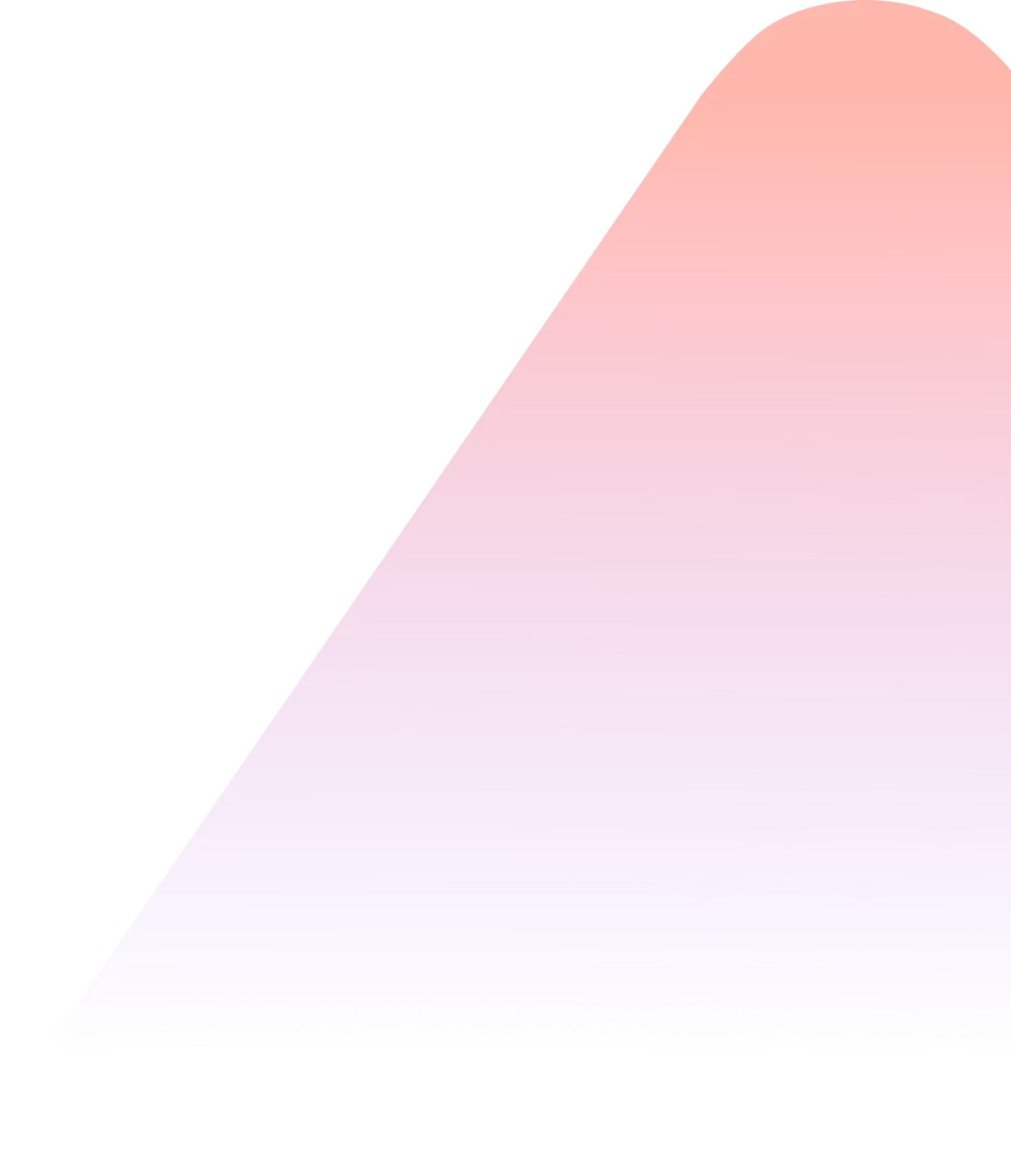 Abstract geometric shape with a rounded top corner and a gradient filling from coral red at the top to purple at the bottom.