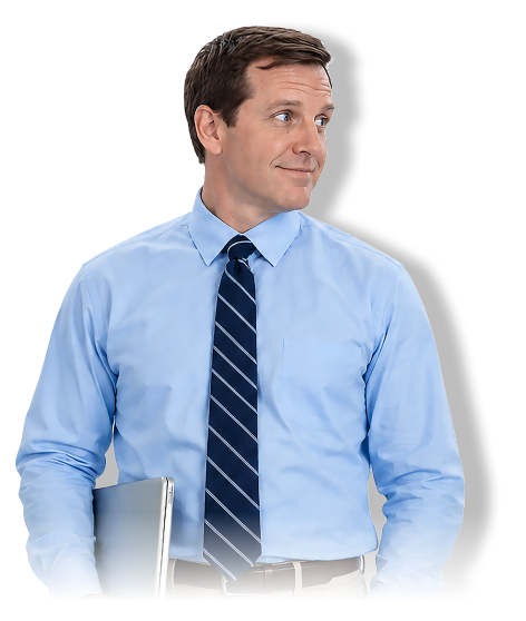 Greg, an auditor, holding a laptop