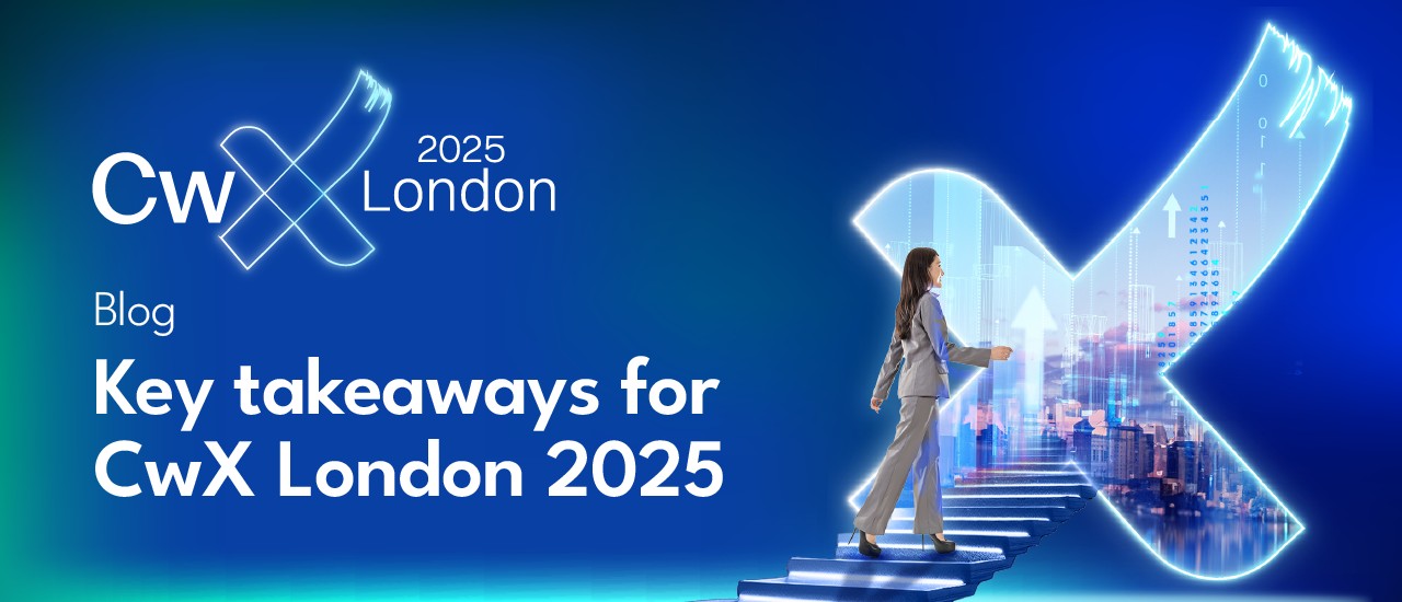 CwX London 2025 conference stage with keynote presentation on AI-powered audit, cloud innovation and trust in the global accounting profession.