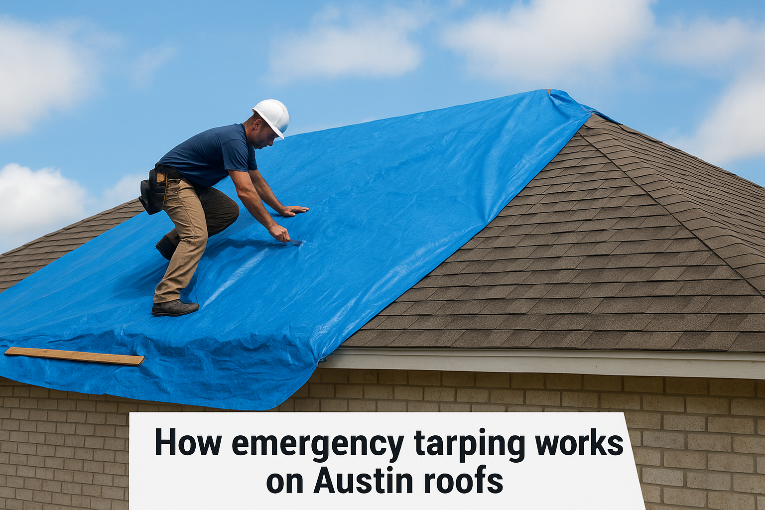 How emergency tarping works on Austin roofs