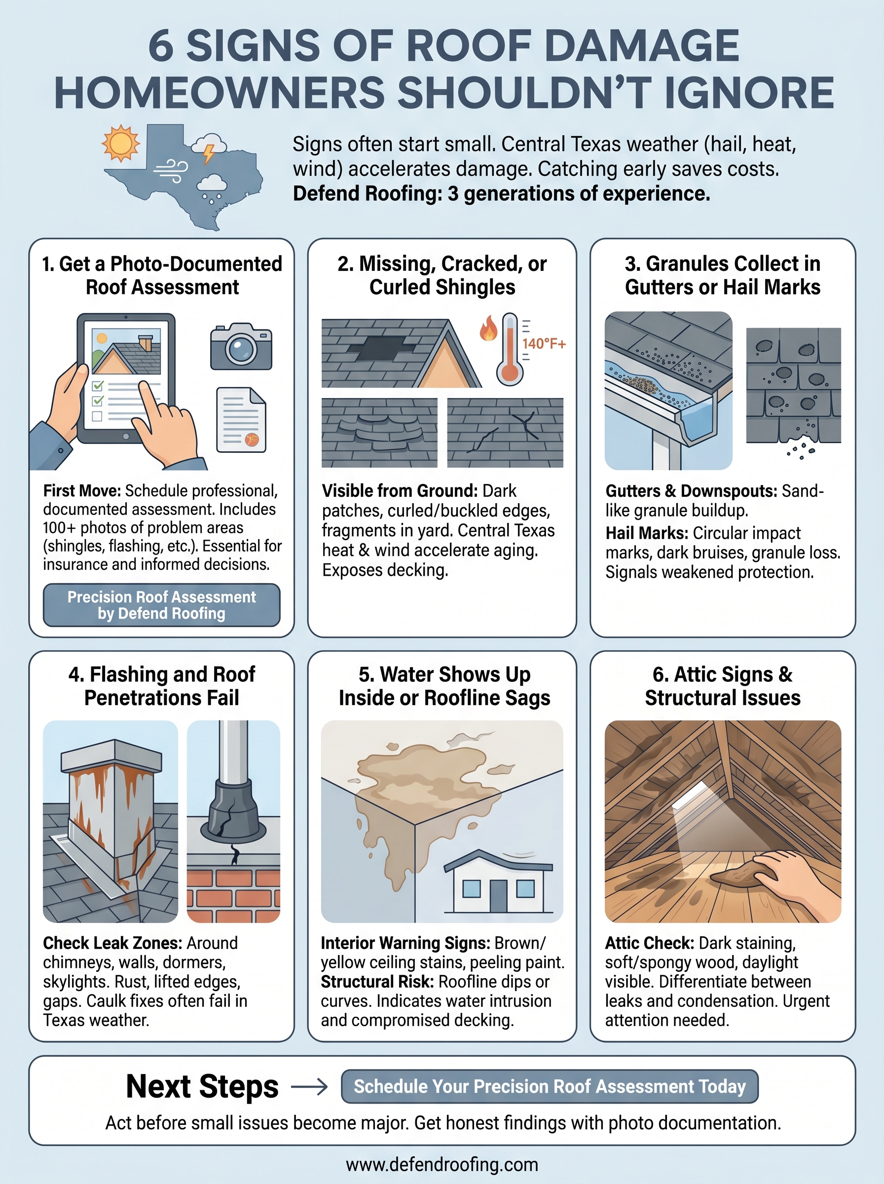 signs of roof damage infographic