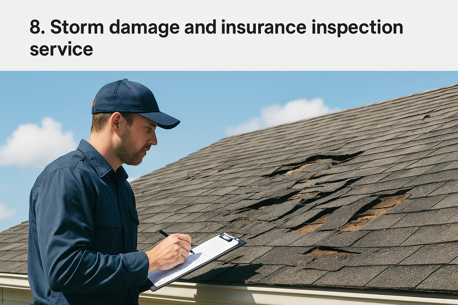 8. Storm damage and insurance inspection service