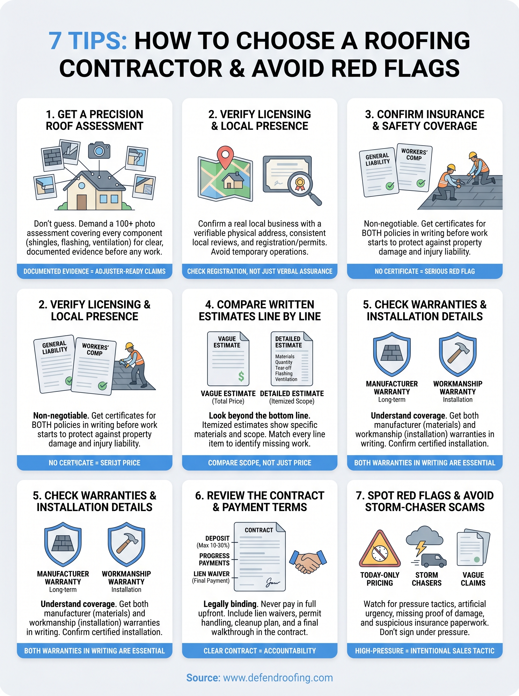 how to choose a roofing contractor infographic