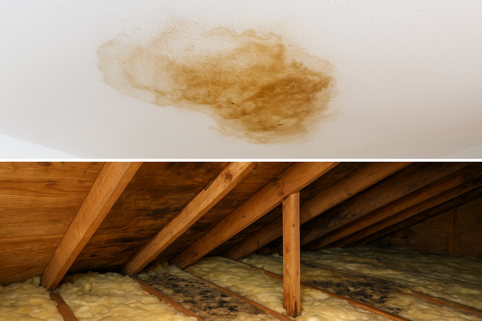 5. You have leaks, stains, or attic moisture