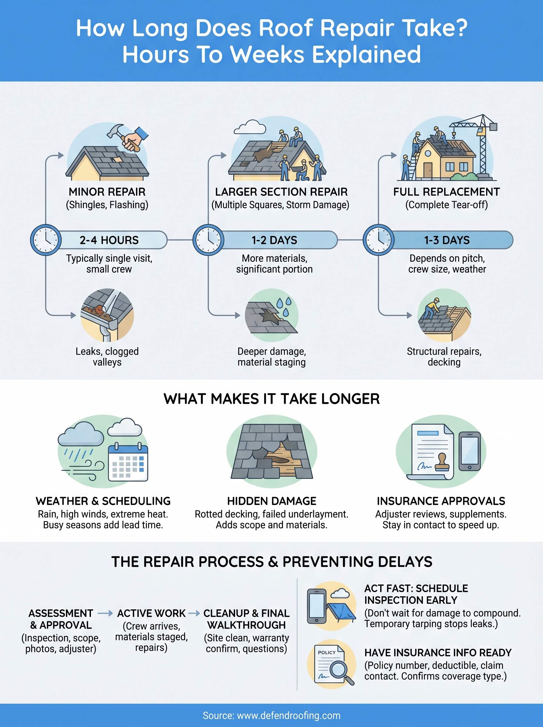 how long does roof repair take infographic