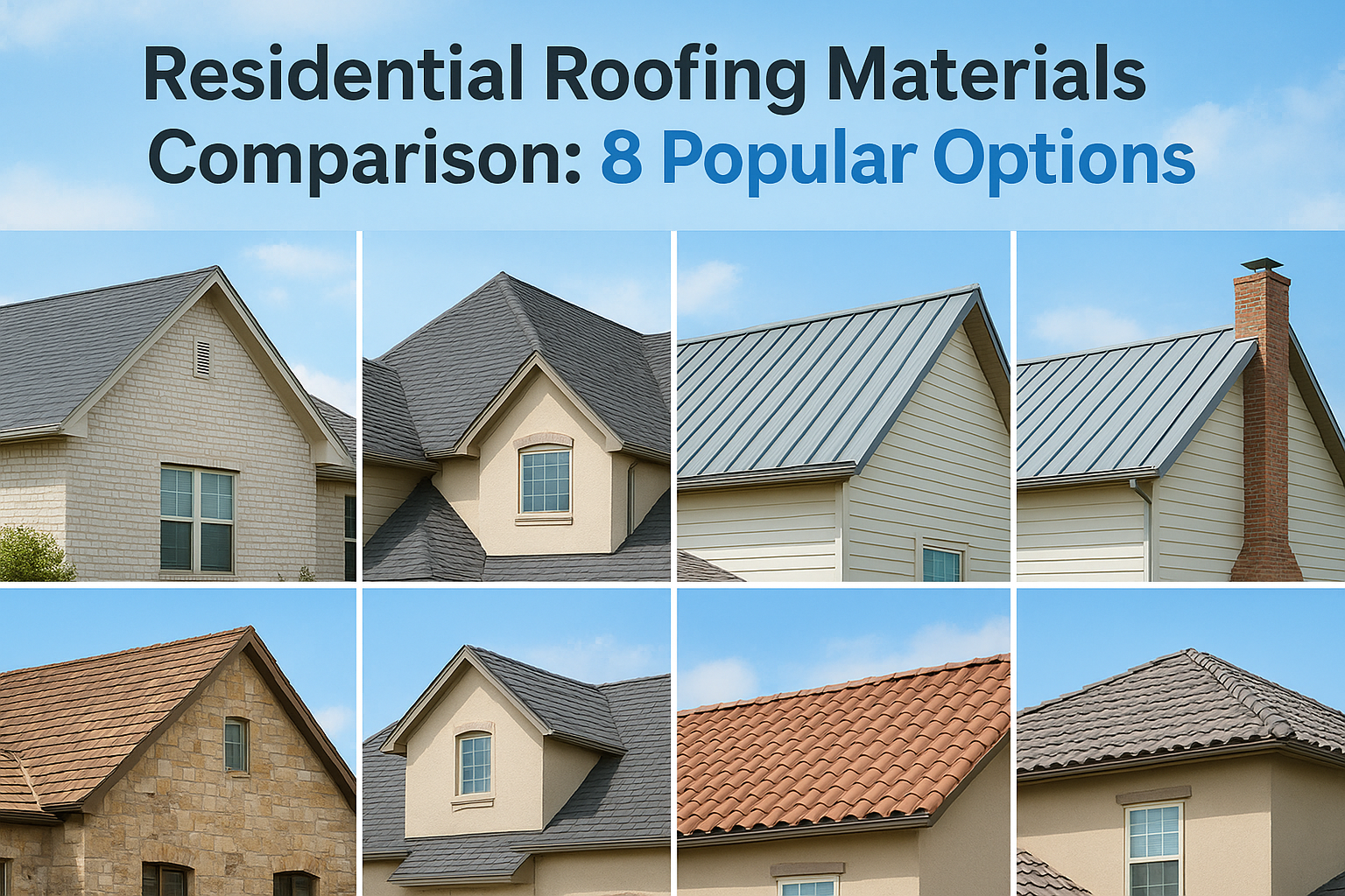 Residential Roofing Materials Comparison: 8 Popular Options
