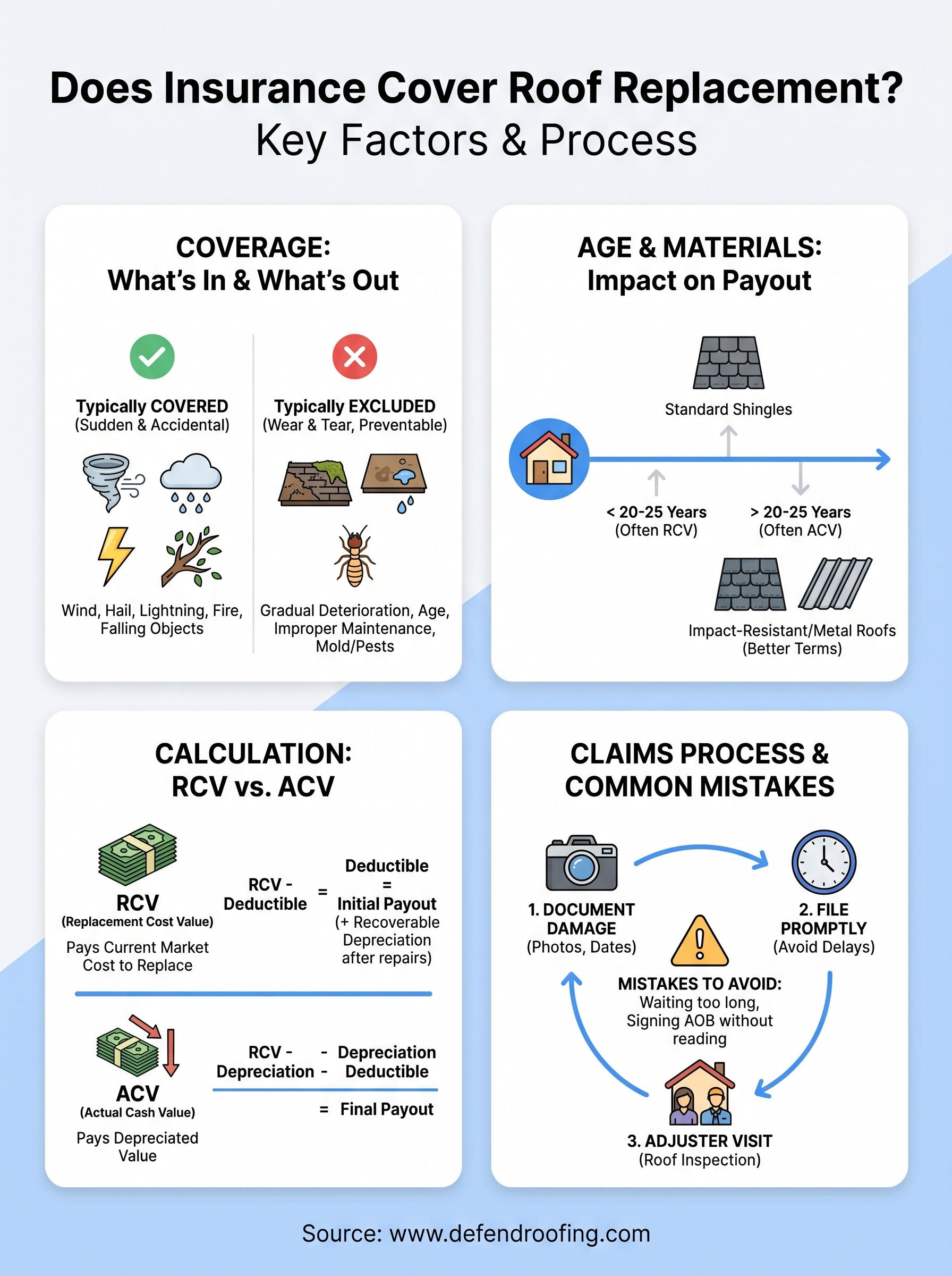 does insurance cover roof replacement infographic