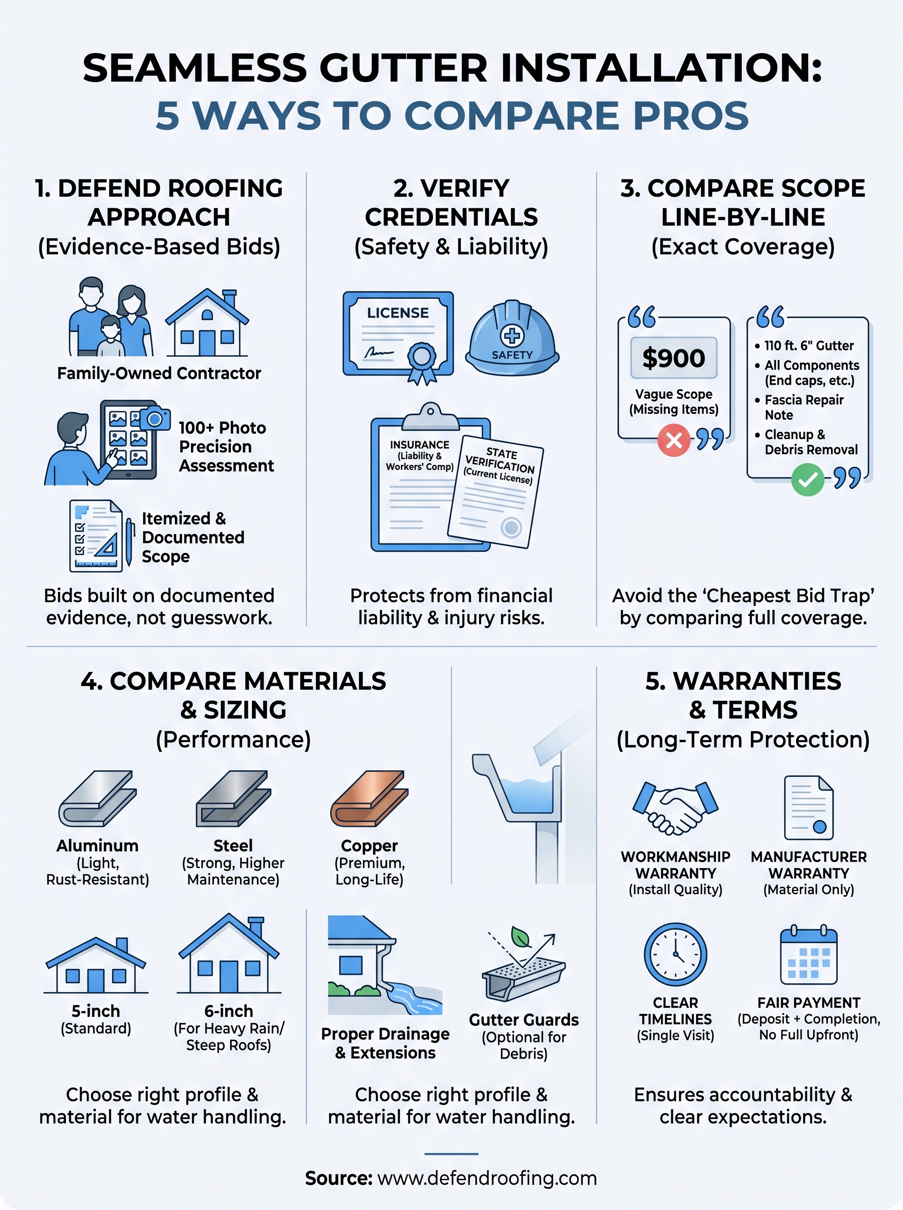seamless gutter installation near me infographic