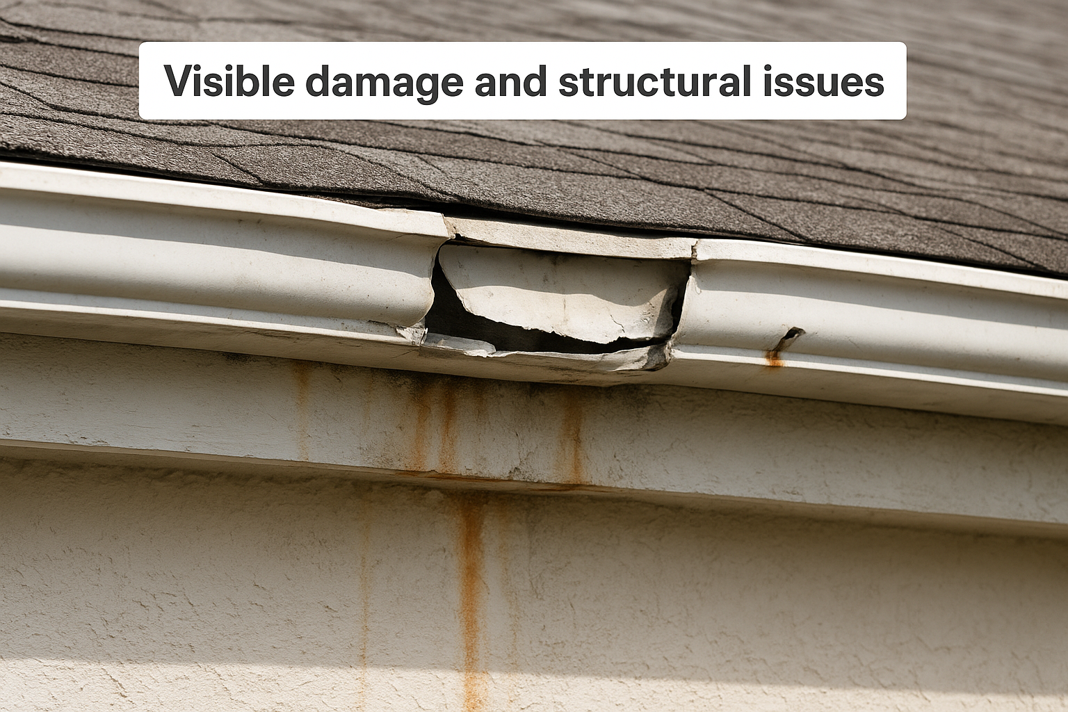 Visible damage and structural issues