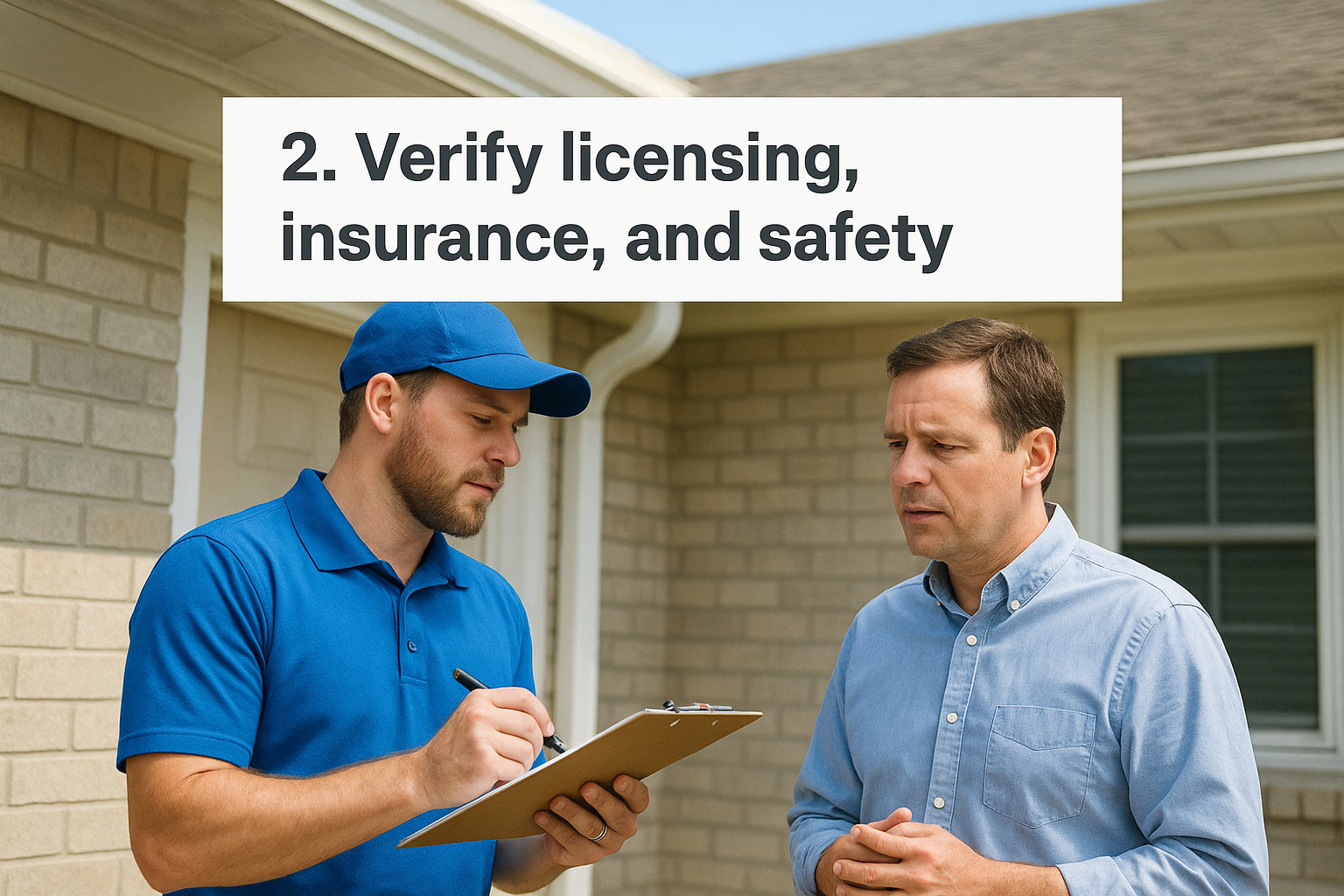 2. Verify licensing, insurance, and safety