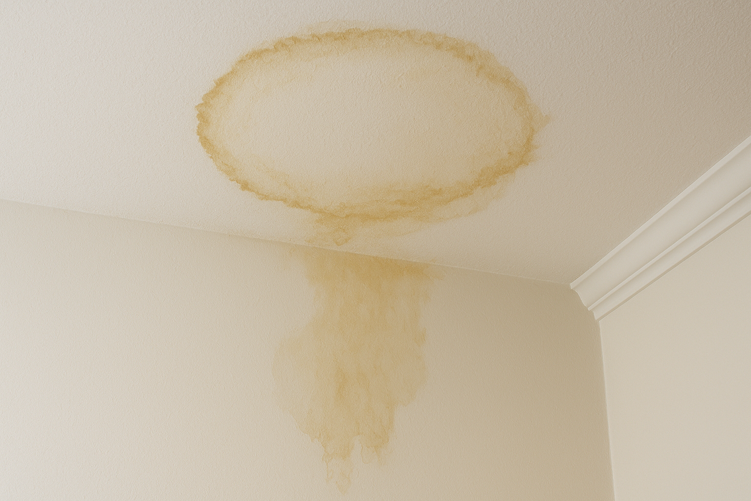 2. Ceiling and wall stains that grow or come back