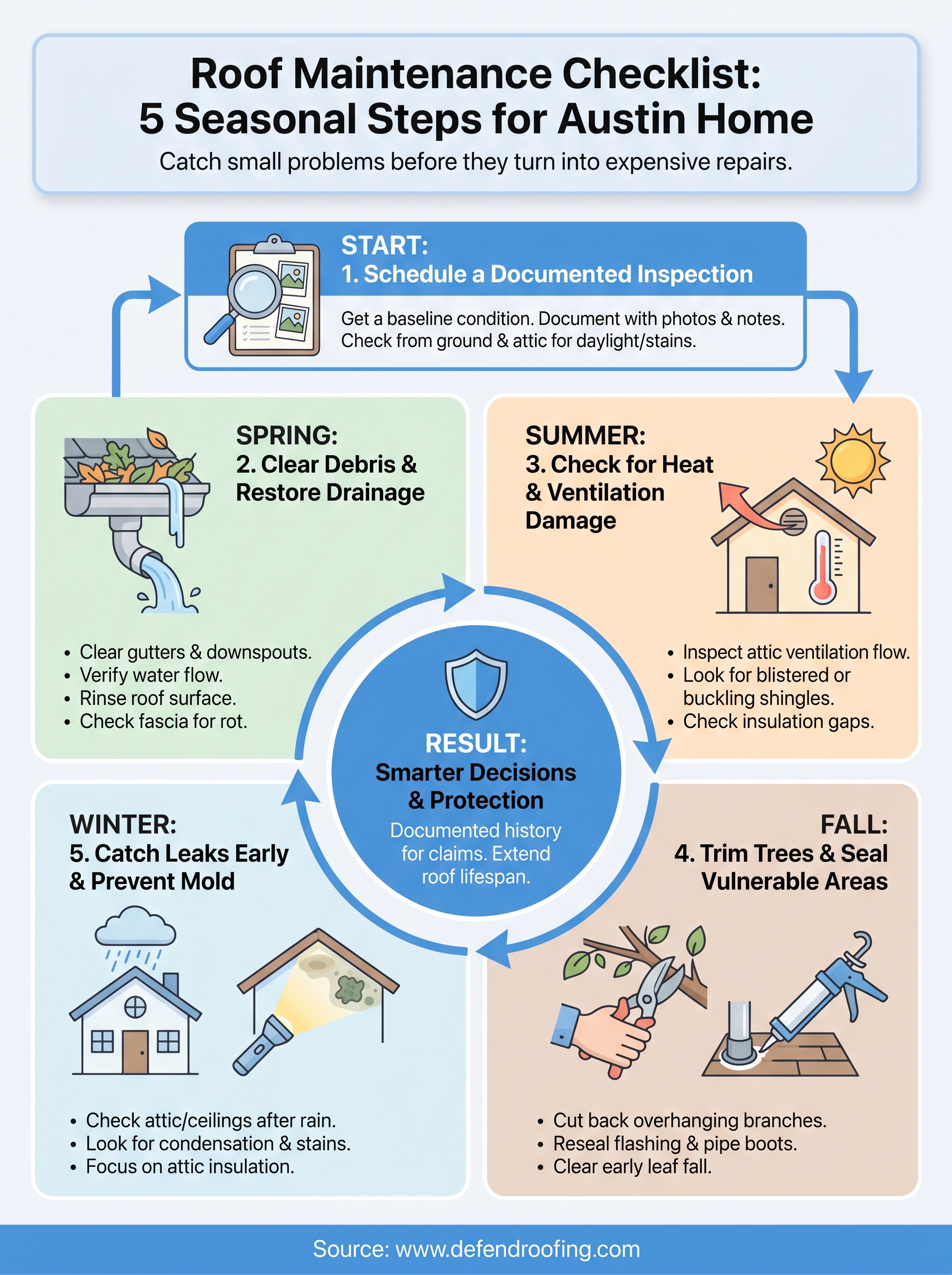 roof maintenance checklist infographic