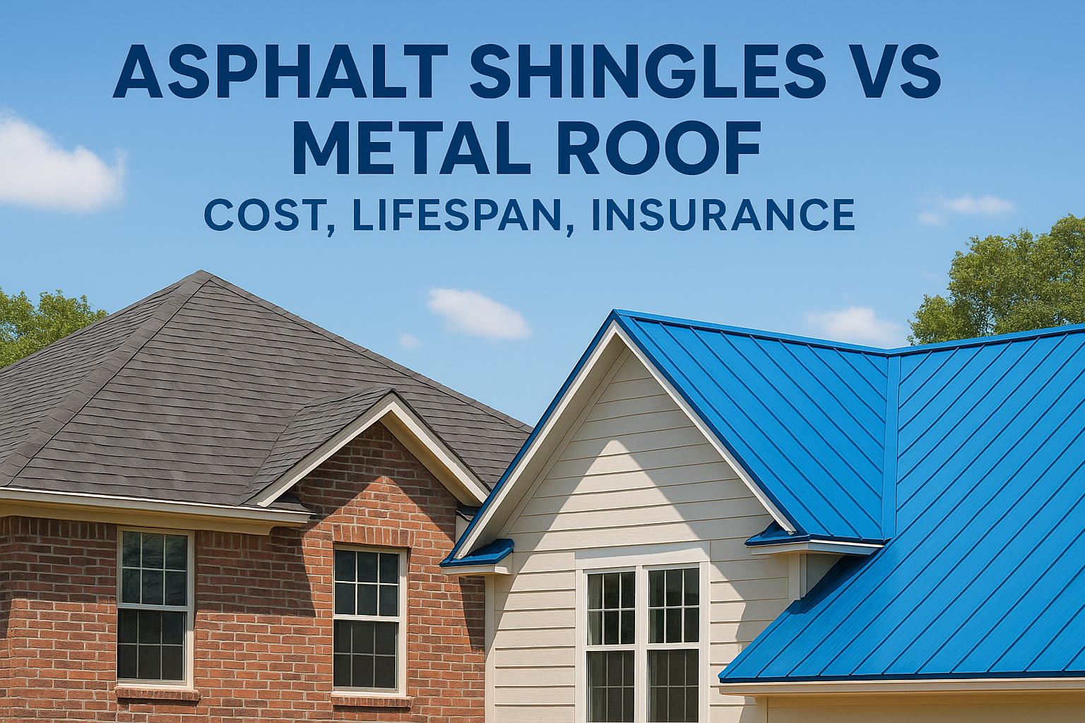 Asphalt Shingles Vs Metal Roof: Cost, Lifespan, Insurance