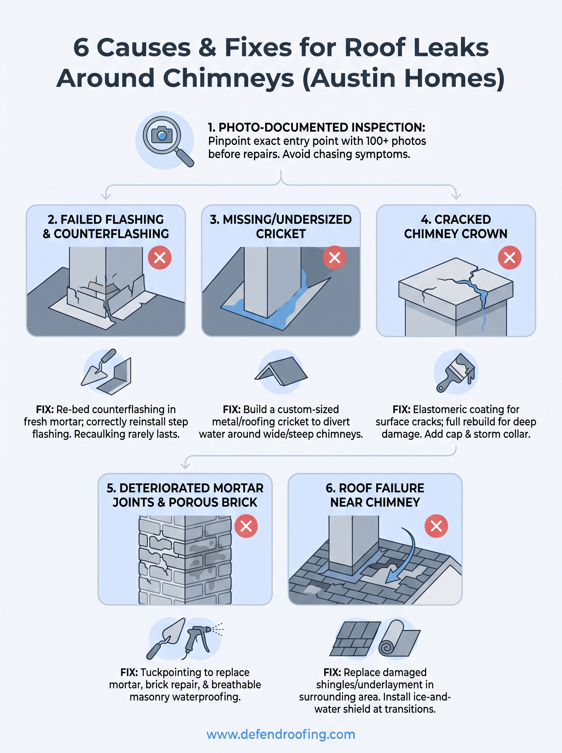 roof leak around chimney infographic